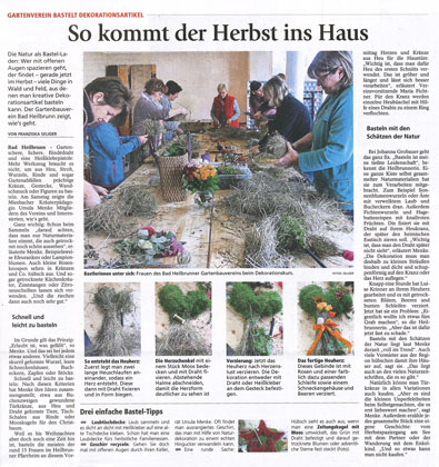 Presseartikel Gartenbauverein Bad Heilbrunn